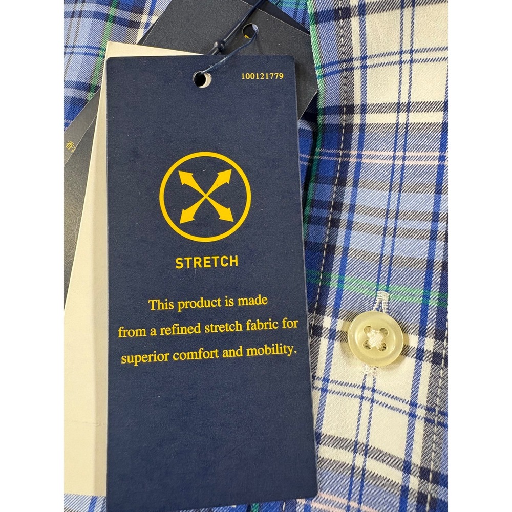 Ralph Lauren Performance Mens 4XLT Blue Plaid Stretch Button Down Shirt New - Picture 7 of 14